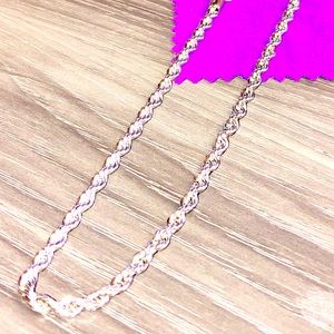 47.) New Rope Chain Necklace in Silver